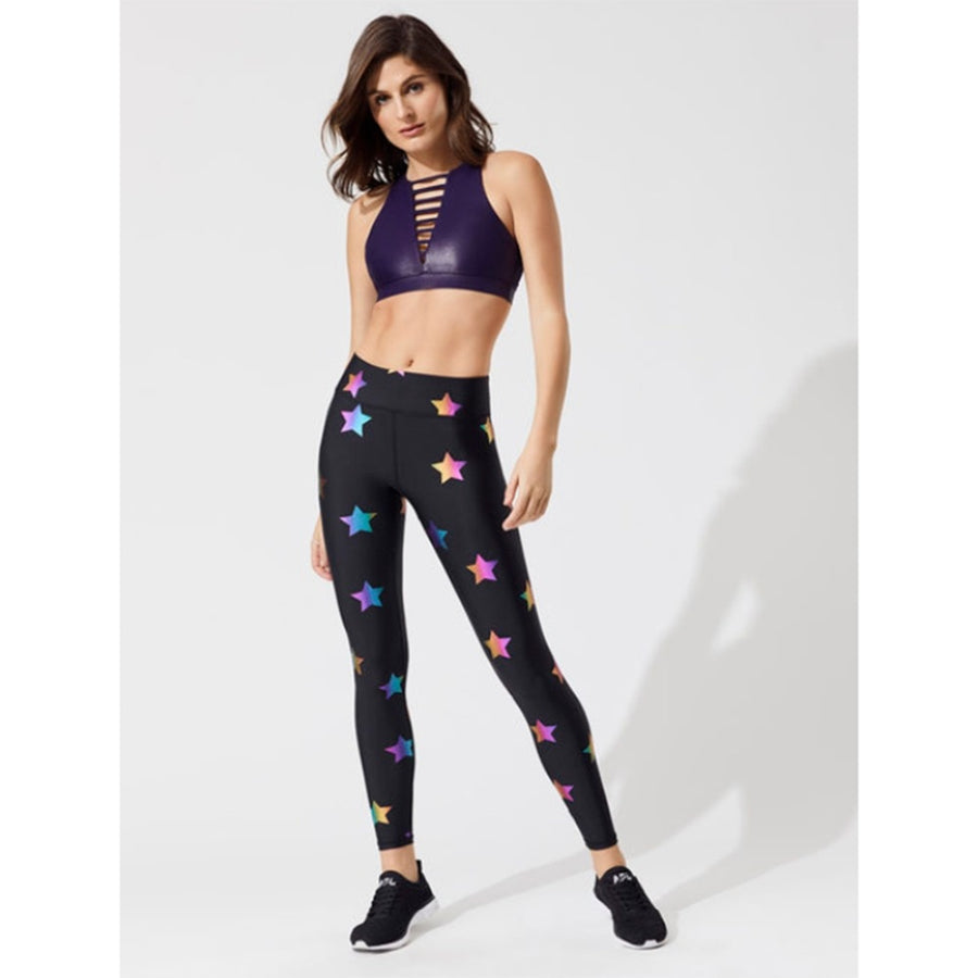 Digital Stars Printed Skinny Leggings - deem-gaze.com