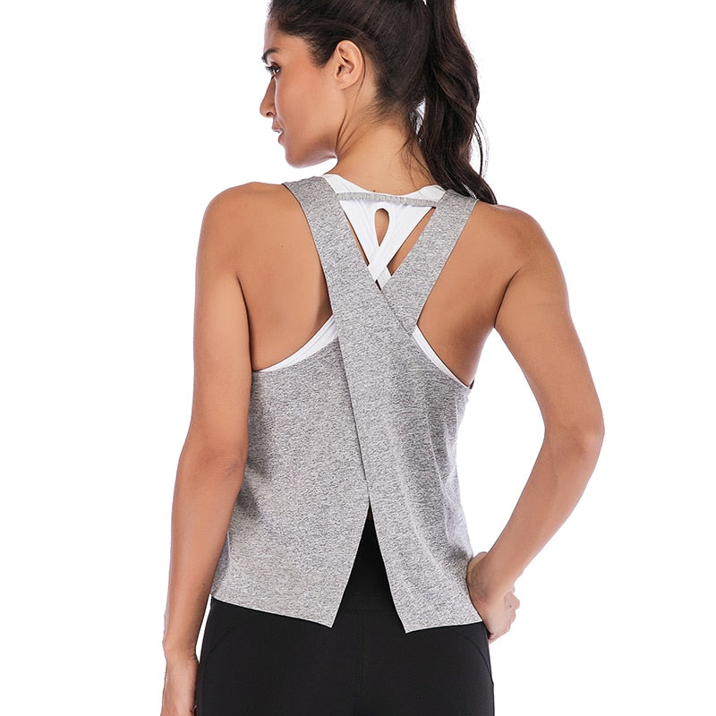 Sleeveless Backless Cross Top - deem-gaze.com