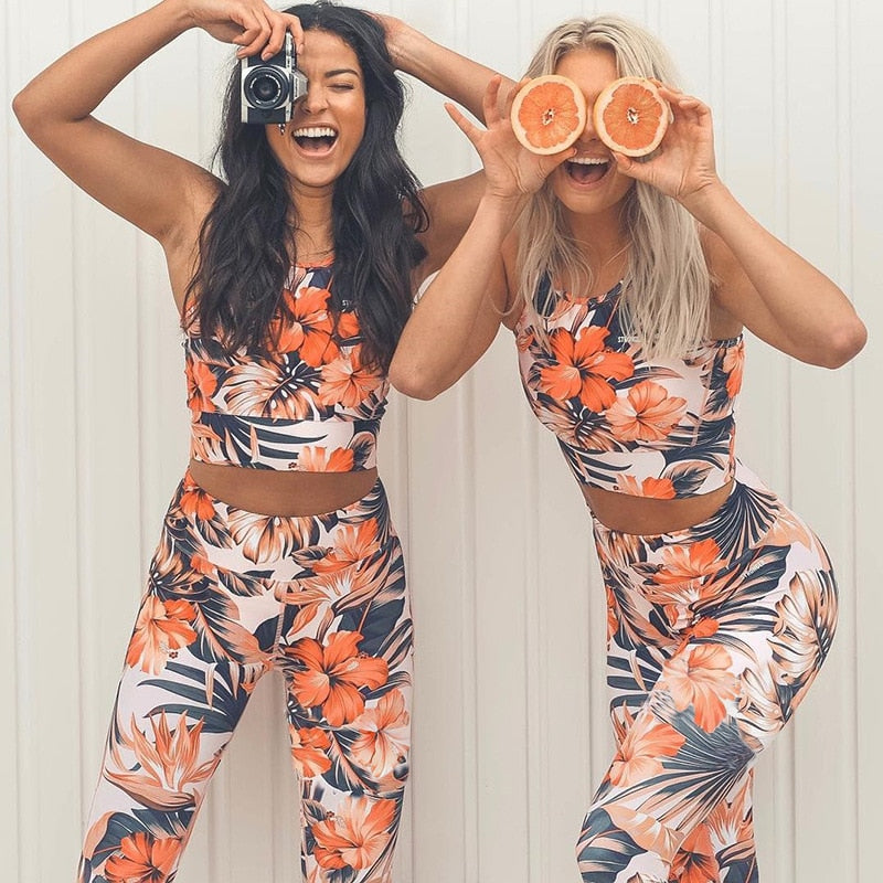 Floral Printed Gym Set - deem-gaze.com