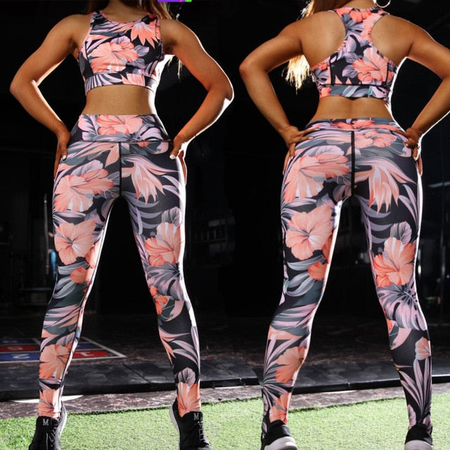 Floral Printed Gym Set - deem-gaze.com