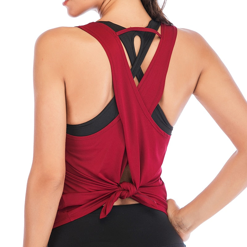 Sleeveless Backless Cross Top - deem-gaze.com