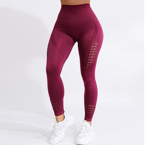 High Waist Hollow Casual Leggings - deem-gaze.com