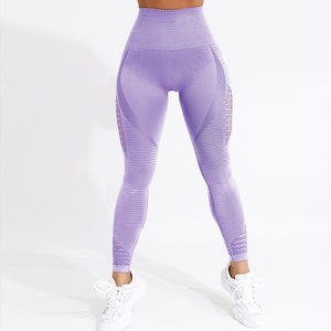 High Waist Hollow Casual Leggings - deem-gaze.com